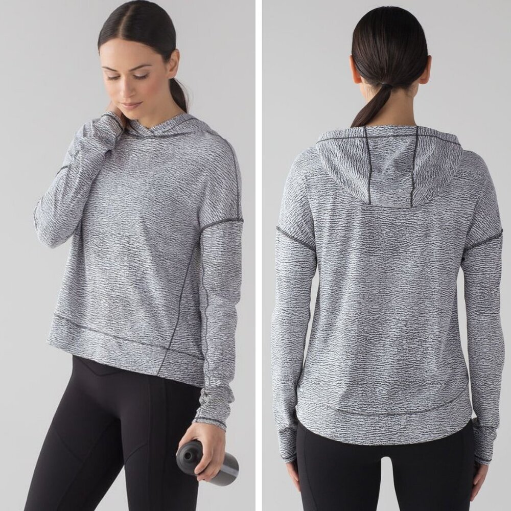Lululemon Squad Goals Hoodie In Sheer Luon Pebble Jacquard V1 White Black